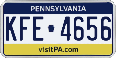 PA license plate KFE4656