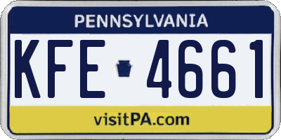PA license plate KFE4661