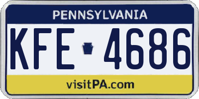 PA license plate KFE4686