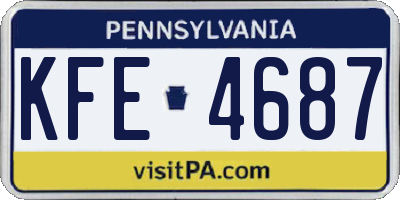 PA license plate KFE4687