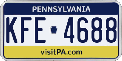 PA license plate KFE4688