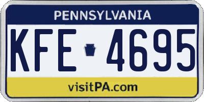 PA license plate KFE4695