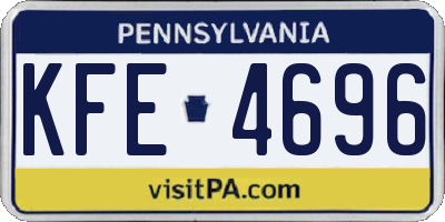 PA license plate KFE4696