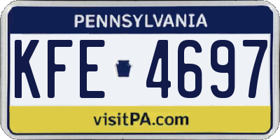 PA license plate KFE4697