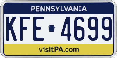 PA license plate KFE4699