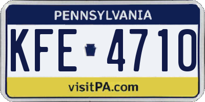 PA license plate KFE4710