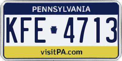 PA license plate KFE4713