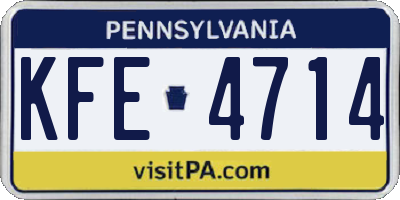 PA license plate KFE4714