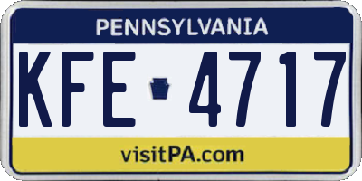 PA license plate KFE4717