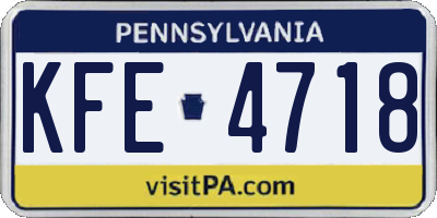 PA license plate KFE4718