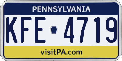 PA license plate KFE4719