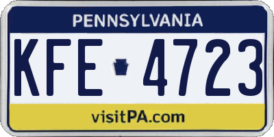 PA license plate KFE4723