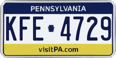 PA license plate KFE4729
