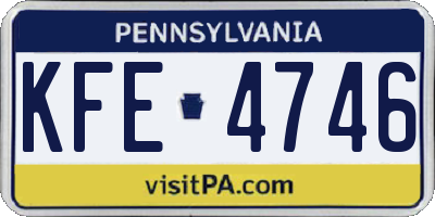 PA license plate KFE4746