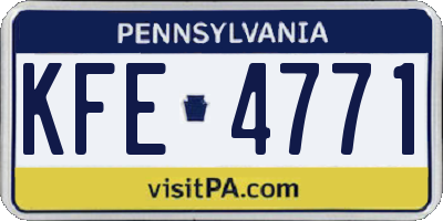 PA license plate KFE4771