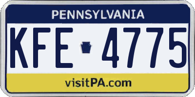 PA license plate KFE4775