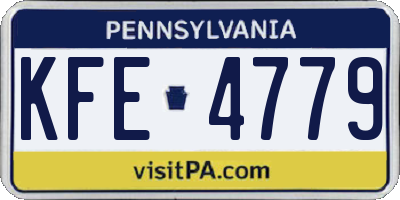 PA license plate KFE4779