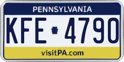 PA license plate KFE4790