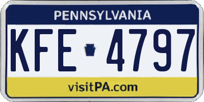 PA license plate KFE4797