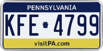 PA license plate KFE4799