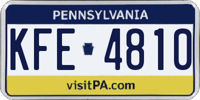 PA license plate KFE4810