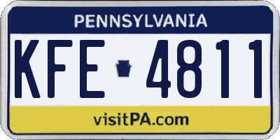 PA license plate KFE4811