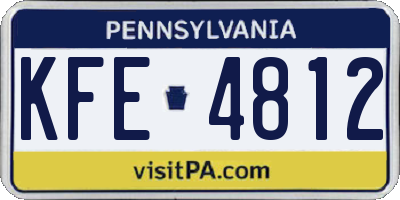 PA license plate KFE4812