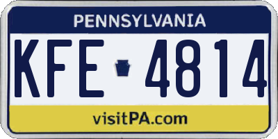 PA license plate KFE4814
