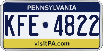 PA license plate KFE4822