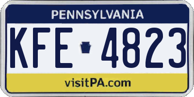 PA license plate KFE4823