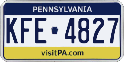 PA license plate KFE4827