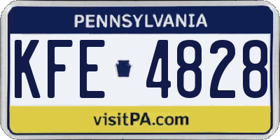 PA license plate KFE4828