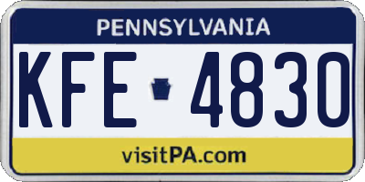 PA license plate KFE4830