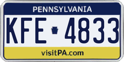PA license plate KFE4833
