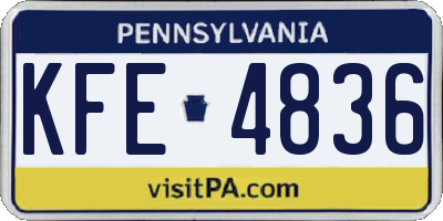 PA license plate KFE4836