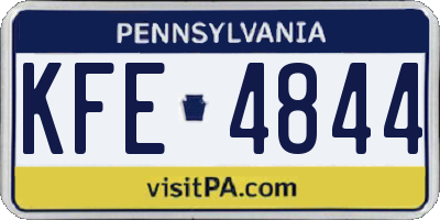 PA license plate KFE4844