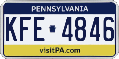PA license plate KFE4846