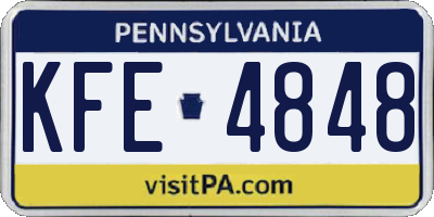 PA license plate KFE4848