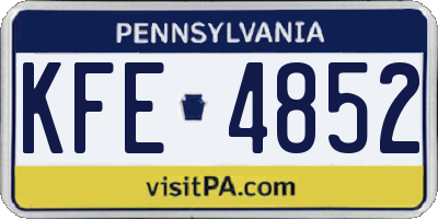 PA license plate KFE4852