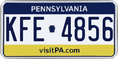 PA license plate KFE4856