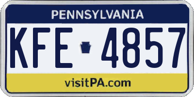 PA license plate KFE4857