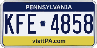 PA license plate KFE4858