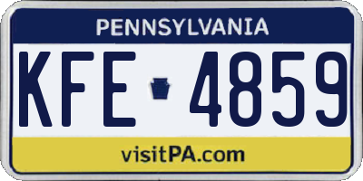 PA license plate KFE4859