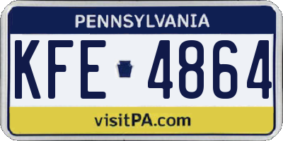 PA license plate KFE4864