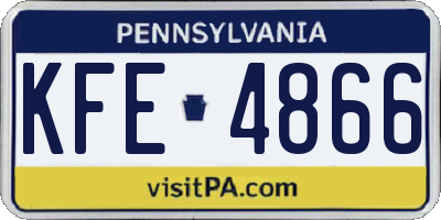 PA license plate KFE4866