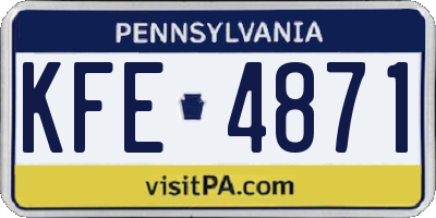 PA license plate KFE4871