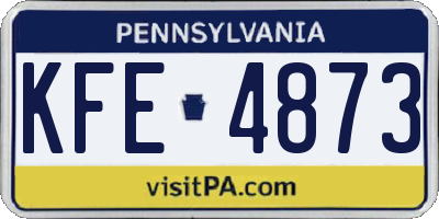 PA license plate KFE4873