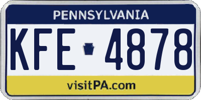 PA license plate KFE4878