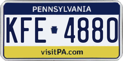 PA license plate KFE4880