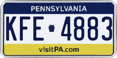 PA license plate KFE4883